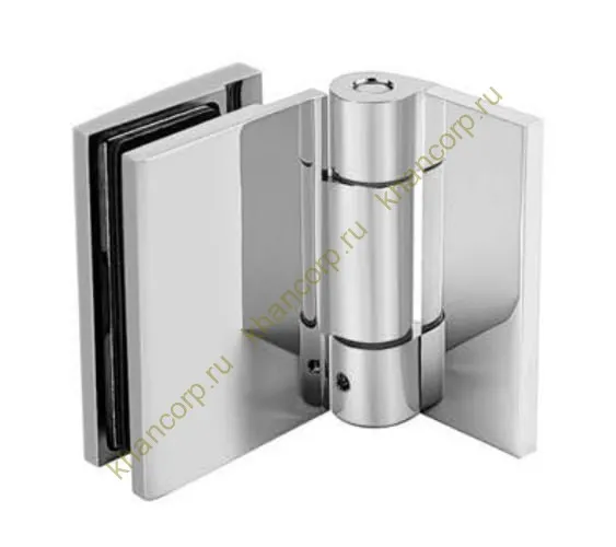 Петля Рея FDP-220 стена-стекло 90° с крышками латунь/хром