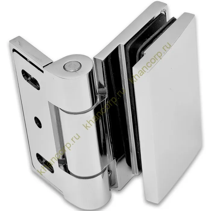 Петля Рея FDP-220 стена-стекло 90° с крышками латунь/хром