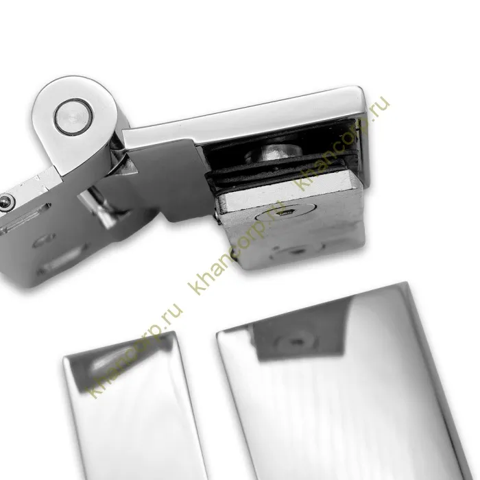 Петля Рея FDP-220 стена-стекло 90° с крышками латунь/хром