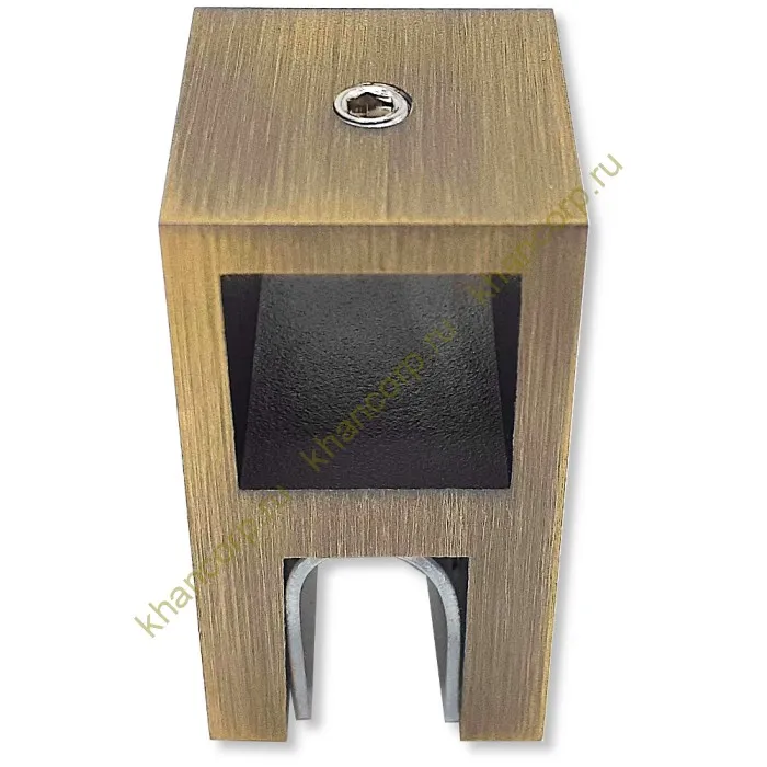 Держатель стекла FDC-58 сквозной 15х15 вертикальный, нержавейка/бронза