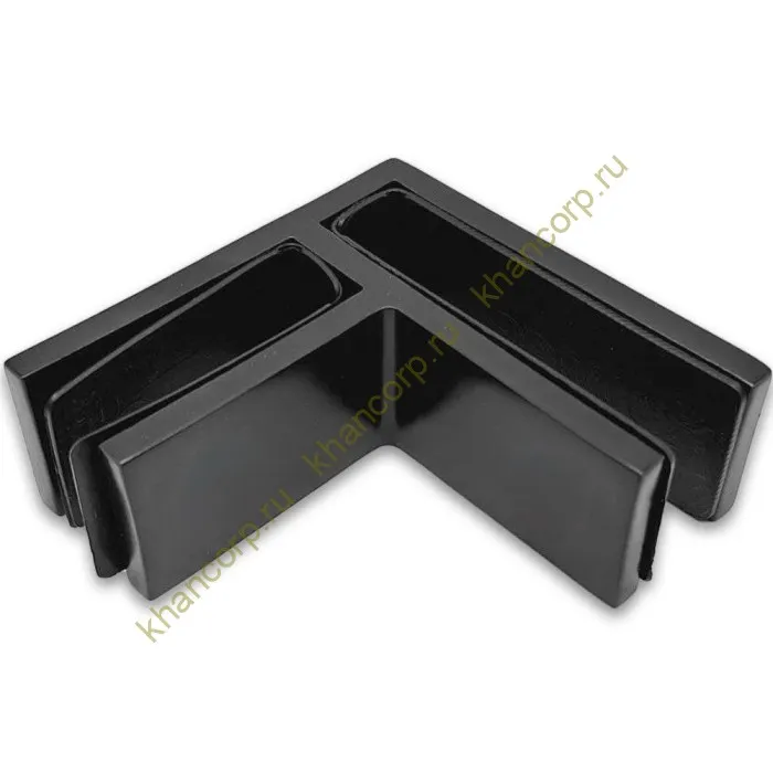 Крепление стекла FKK-202, 67х66 мм стекло-стекло 90°, нержавейка/черный