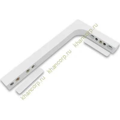 Угловой стабилизатор Диор FDK-3L стена-стекло 90˚ левый, латунь/белый