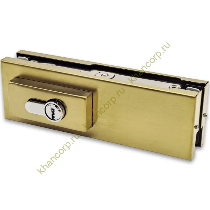 Замок FKZ-30 с овальным ригелем ключ/ключ, нержавейка/брашированное золото