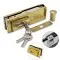 Замок FKZ-30 с овальным ригелем ключ/ключ, нержавейка/брашированное золото