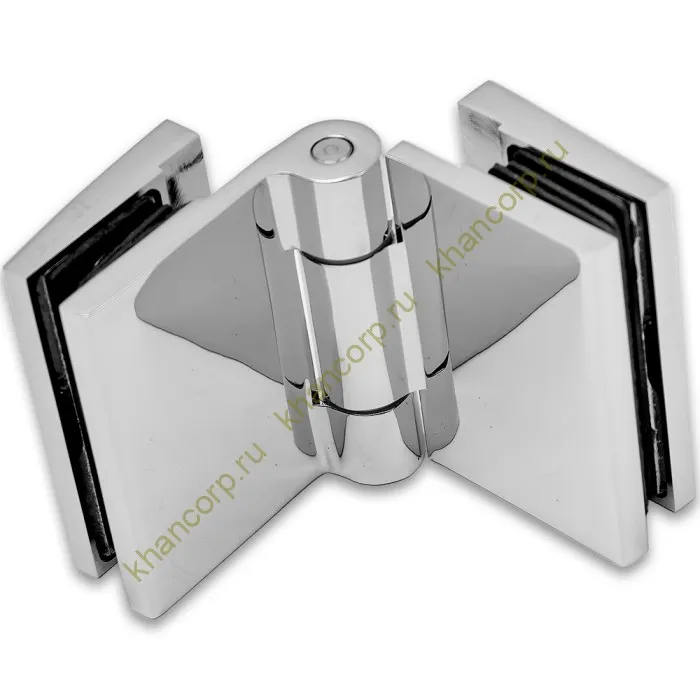 Петля Рея FDP-222 стекло-стекло 180° с крышками латунь/хром