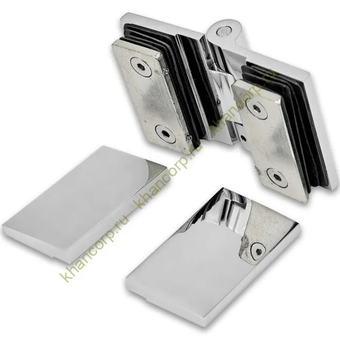 Петля Рея FDP-222 стекло-стекло 180° с крышками латунь/хром