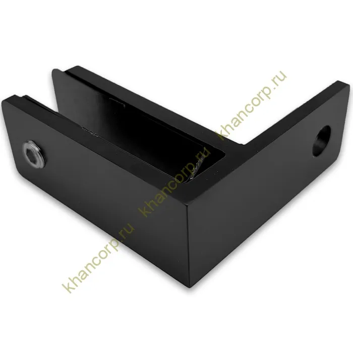 Крепление стекла FKK-203, 67х66 мм стена-стекло 90°, нержавейка/черный