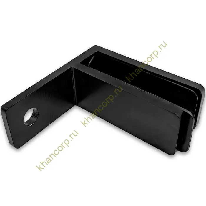 Крепление стекла FKK-203, 67х66 мм стена-стекло 90°, нержавейка/черный