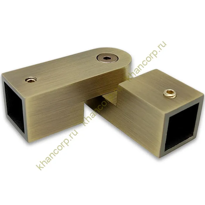 Соединитель FDC-57 трубы 15х15 регулируемый 90°-180°, нержавейка/бронза