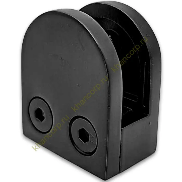 Крепление стекла FKK-82, 46х40х25 к плоской трубе или полу, литое, нержавейка/черный