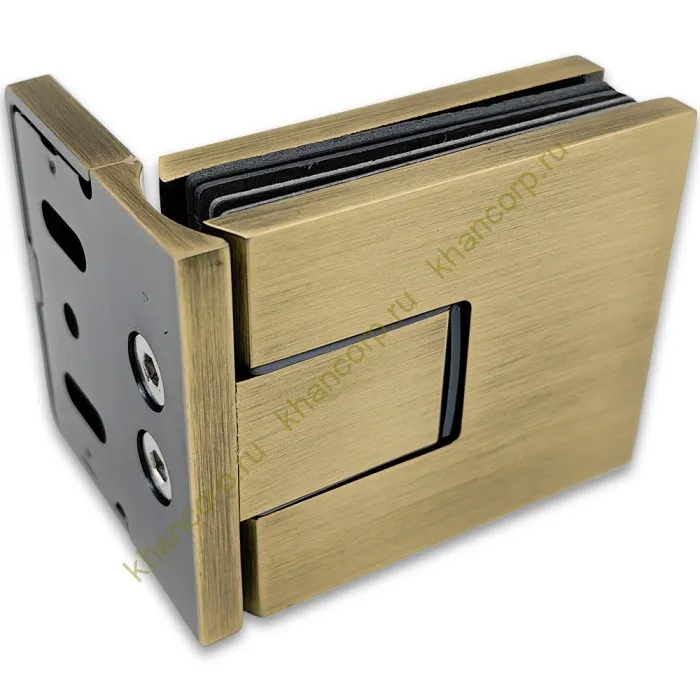 Петля Сирена FDP-210 стена-стекло 90˚ с боковым креплением, латунь/бронза