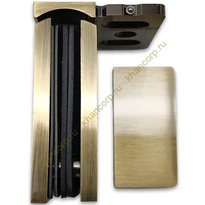 Петля Сирена FDP-210 стена-стекло 90˚ с боковым креплением, латунь/бронза