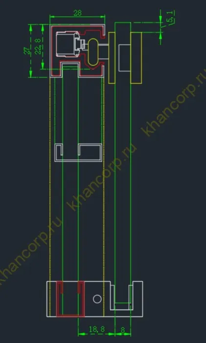Раздвижная система Нимфа FDS-8 в проем, нержавейка/полированный