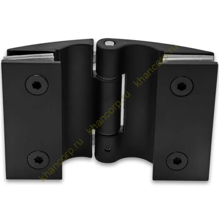 Петля Европа FDP-115 стекло-стекло 180˚ без крышек, цинк/черный