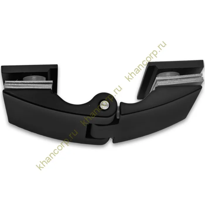 Петля Европа FDP-115 стекло-стекло 180˚ без крышек, цинк/черный