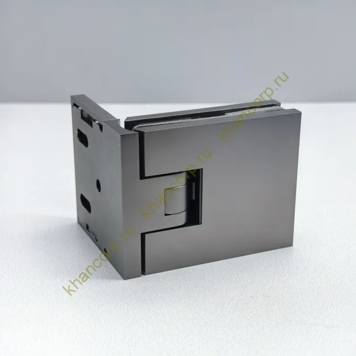 Петля Афродита FDP-230, стена-стекло 90° с крышками, латунь/оружейная сталь