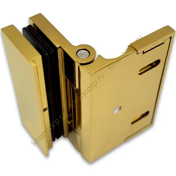 Петля Гера FDP-122 стена-стекло 90˚ открывание внутрь, цинк/золото