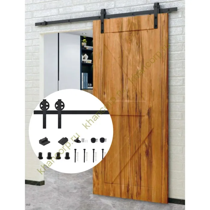 Амбарный механизм FDS-60 для раздвижной деревянной двери, сталь/черный