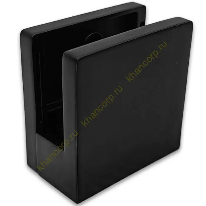 Крепление стекла FKK-83, 45х45х26 к плоской трубе или полу, литое, нержавейка/черный