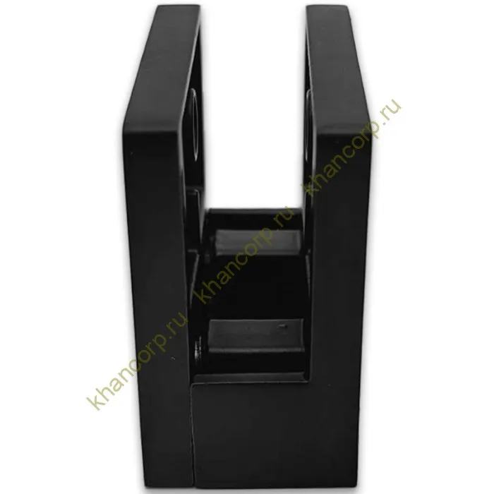 Крепление стекла FKK-83, 45х45х26 к плоской трубе или полу, литое, нержавейка/черный