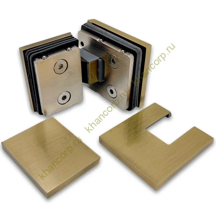 Петля Сирена FDP-212 стекло-стекло 180˚, латунь/бронза