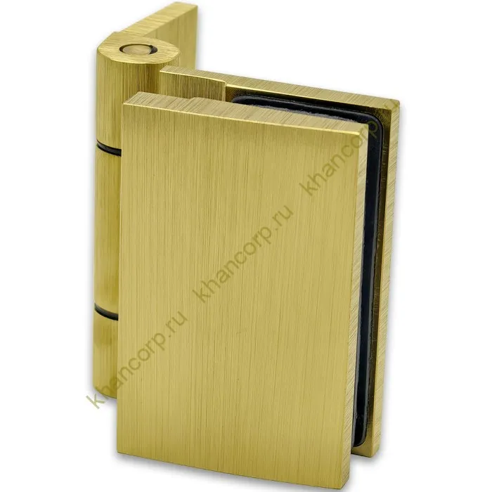 Петля Рея FDP-220 стена-стекло 90° с крышками латунь/брашированное золото