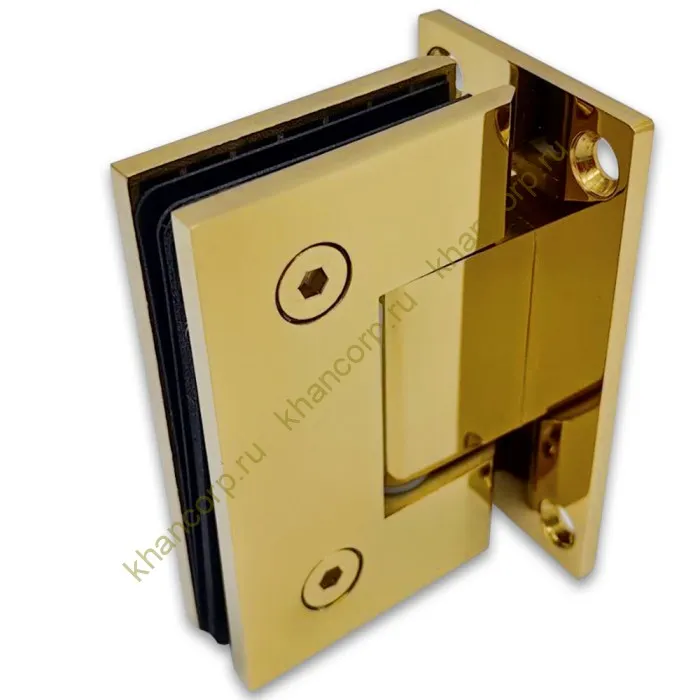 Петля Альфа α FDP-11 стена-стекло с центральным креплением, нержавейка/золото