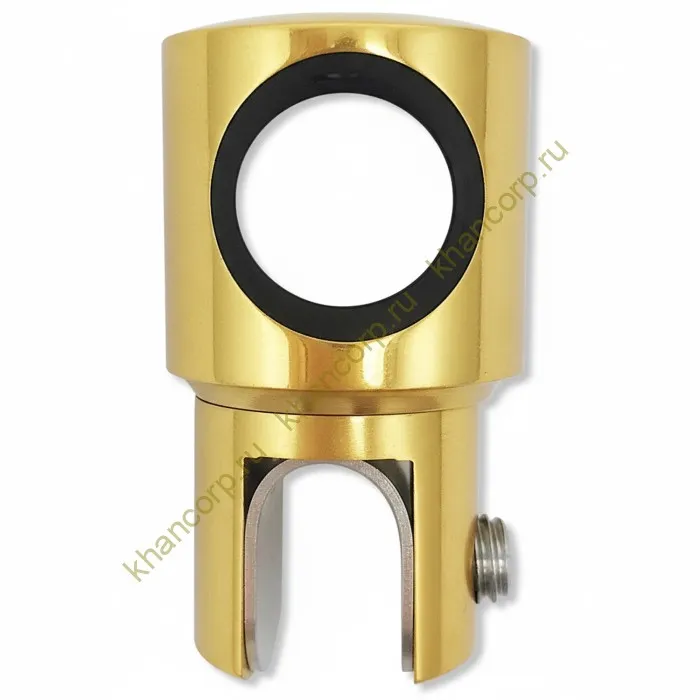 Держатель стекла FDC-11 трубы 19 сквозной 0°-360°, нержавейка/золото