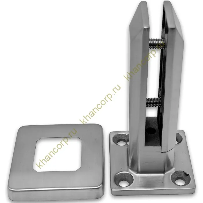 Стойка FOS-05 для стекла напольная 90х190 мм со сверлением и регулировкой, дюплекс/матовый