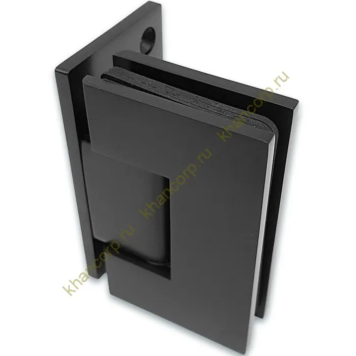 Петля Альфа α FDP-150 Премиум стена-стекло с боковым креплением, нержавейка/черный