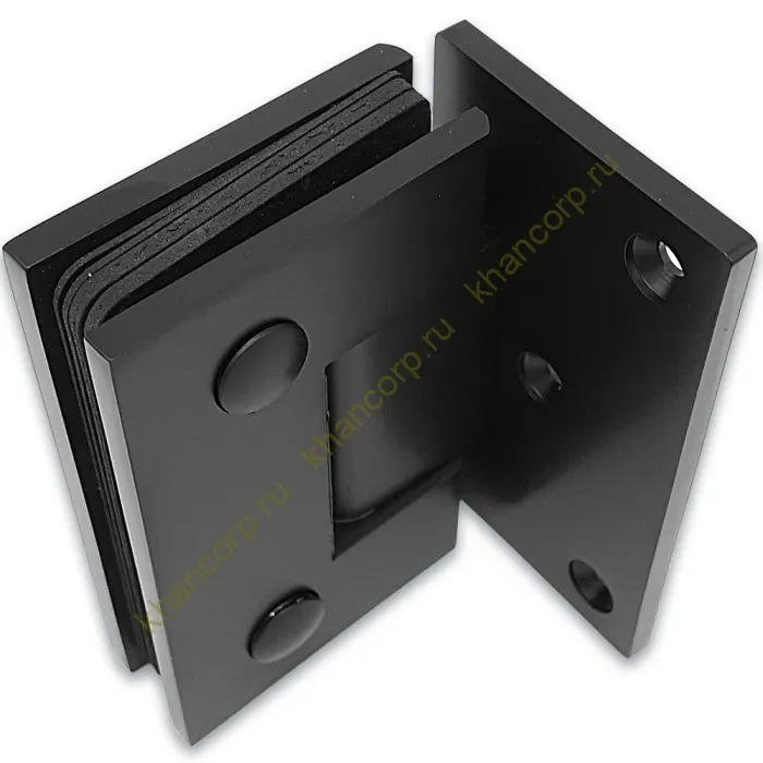 Петля Альфа α FDP-150 Премиум стена-стекло с боковым креплением, нержавейка/черный