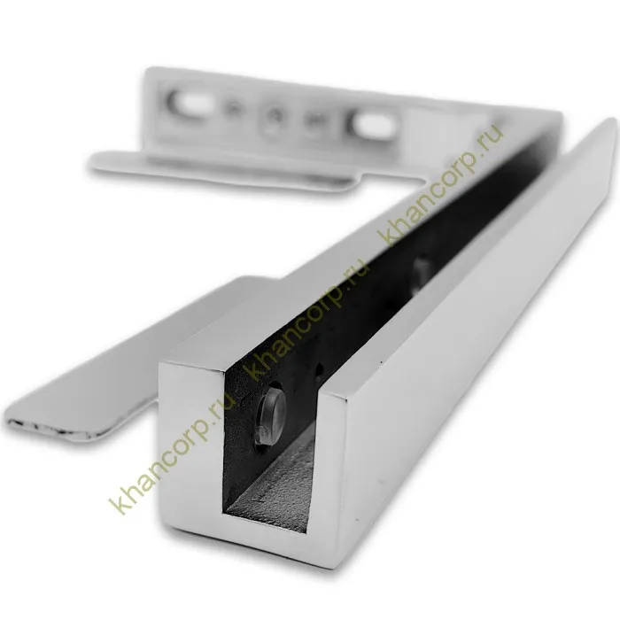 Угловой стабилизатор Диор FDK-4L стена-стекло 90˚ левый, нержавейка/полированный