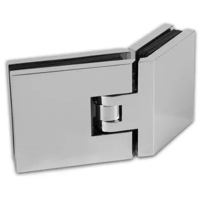 Петля Афродита FDP-234, стекло-стекло 135° с крышками, латунь/хром