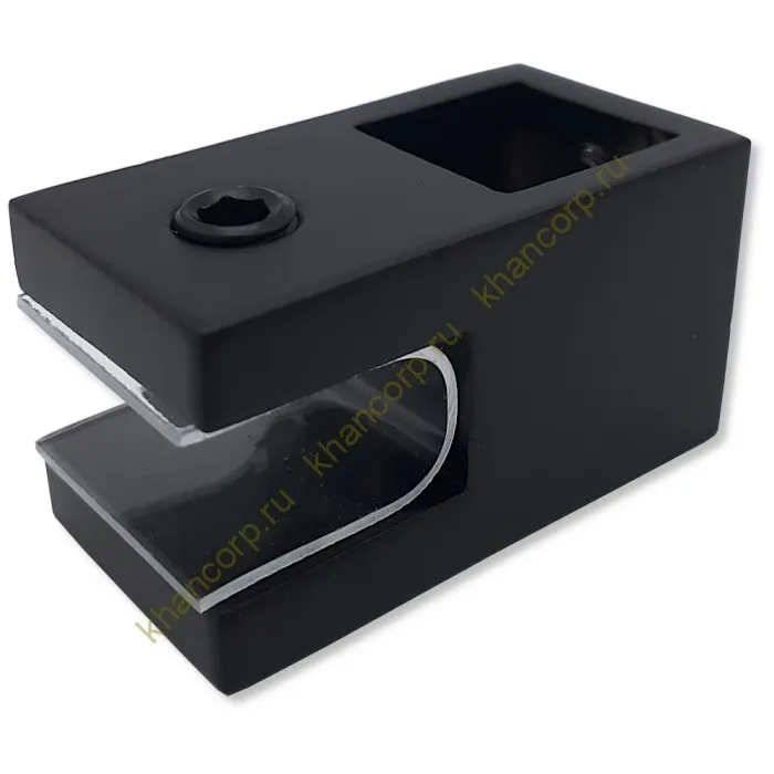 Держатель стекла FDC-53 сквозной 15х15, нержавейка/черный