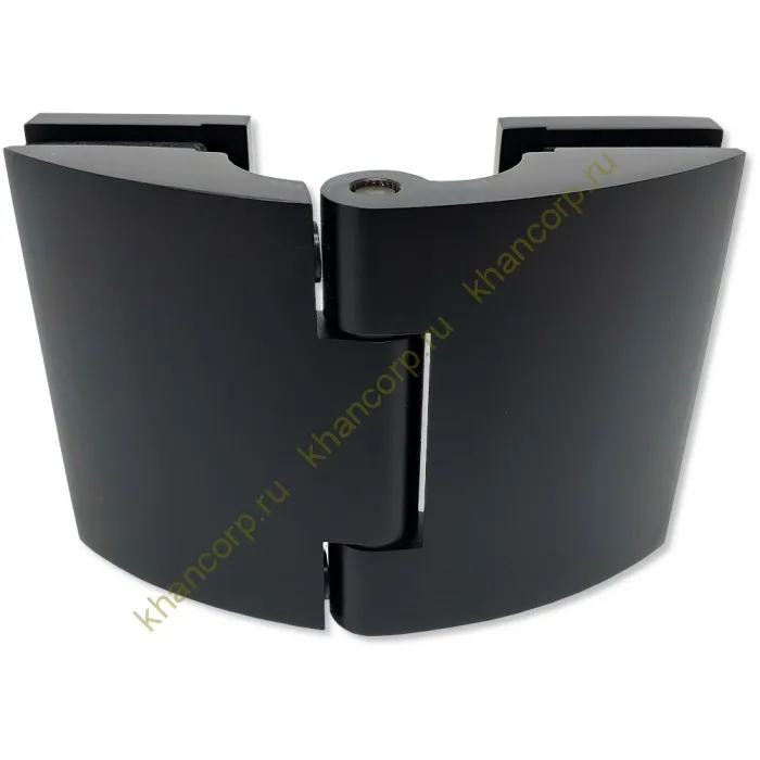 Петля Европа FDP-113 стекло-стекло 180˚ с крышками, латунь/черный