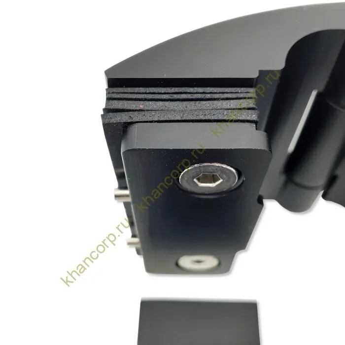 Петля Европа FDP-113 стекло-стекло 180˚ с крышками, латунь/черный