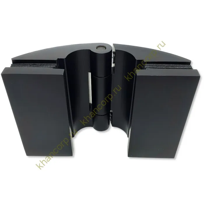 Петля Европа FDP-113 стекло-стекло 180˚ с крышками, латунь/черный