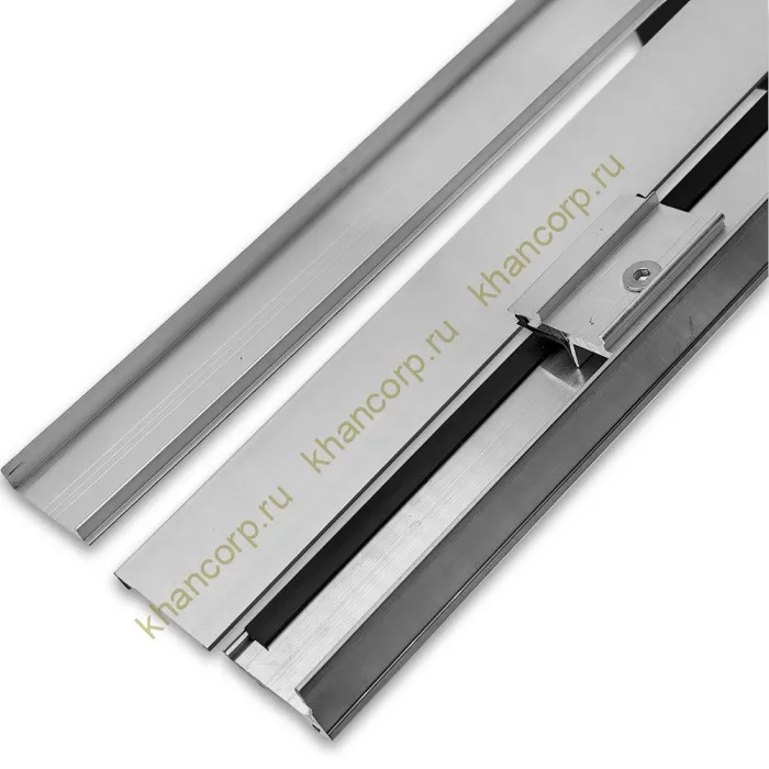 Профиль зажимной FKP-45 в сборе с двумя крышками, алюминий/анодированный