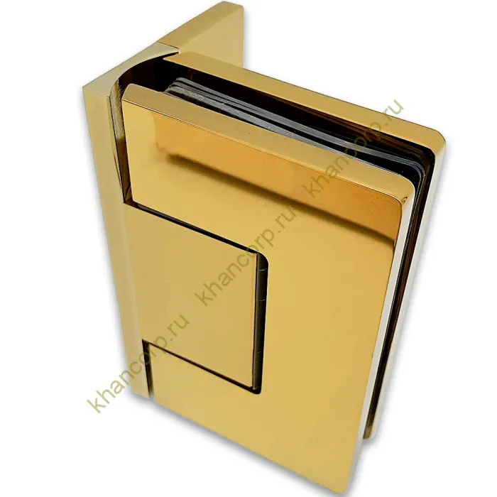 Петля Афина FDP-130 стена-стекло с боковым креплением, латунь/золото