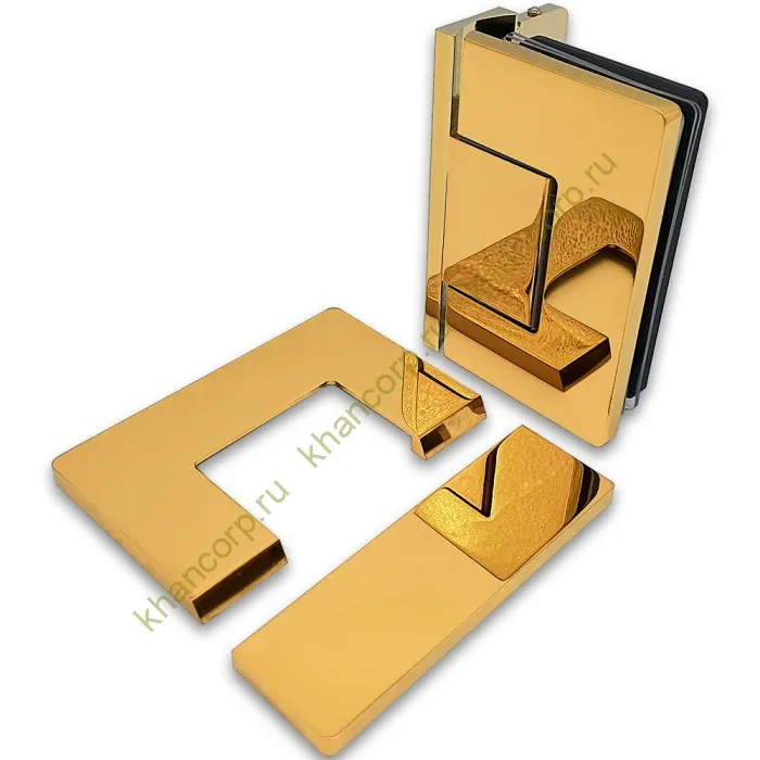 Петля Афина FDP-130 стена-стекло с боковым креплением, латунь/золото