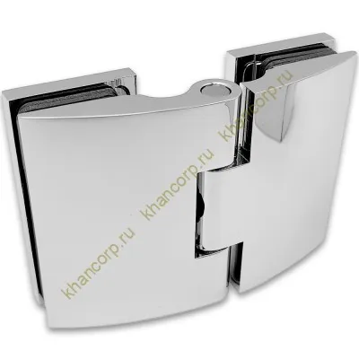 Петля Европа FDP-119 стекло-стекло 180˚, с крышками, латунь/хром