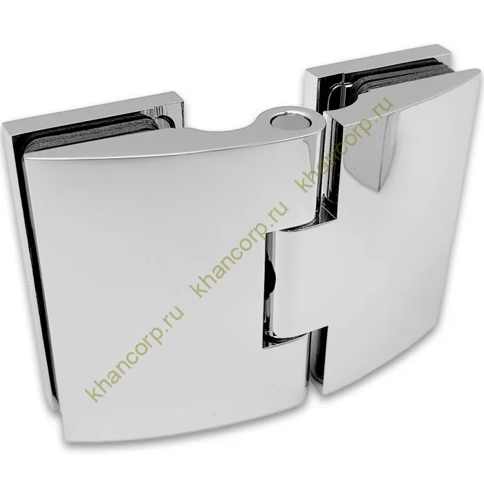 Петля Европа FDP-119 стекло-стекло 180˚, с крышками, латунь/хром