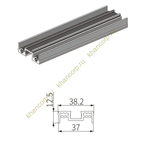 Профиль FMPA-7.3 для стекла боковой, длина 3 м (FDS-19), алюминий/черный