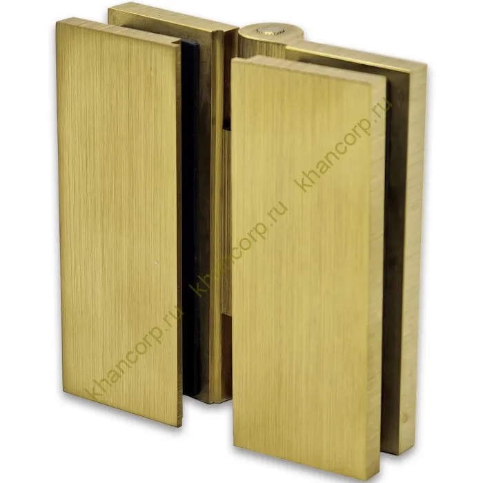 Петля Гера FDP-121, стекло-стекло 180°, латунь/брашированное золото