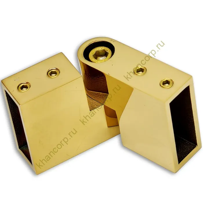 Соединитель трубы FDC-37, 30х10 вертикальный 90°-180°, нержавейка/золото