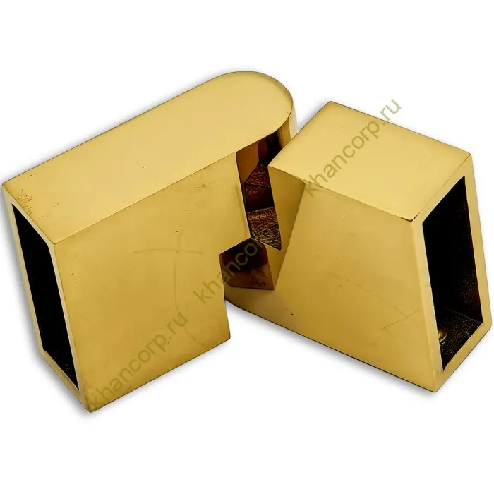 Соединитель трубы FDC-37, 30х10 вертикальный 90°-180°, нержавейка/золото