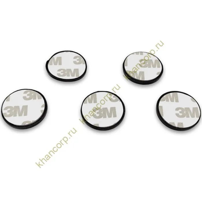 Демпфер резиновый FDA-93, самоклеящийся на 3М скотче, диаметр 27 мм, комплект 5 штук, черный