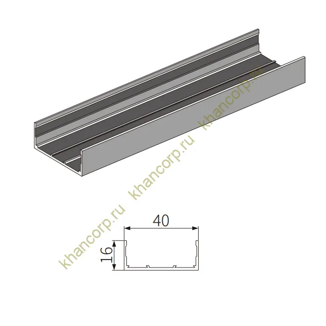 Крышка бокового профиля FMPA-8.3 для стекла, длина 3м (FDS-19), алюминий/черный