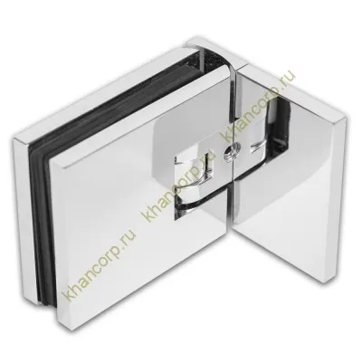 Петля Аврора FDP-180 стена-стекло 90˚ с крышками, латунь/хром