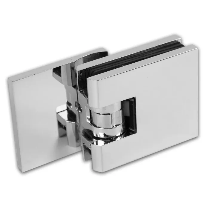 Петля Аврора FDP-180 стена-стекло 90˚ с крышками, латунь/хром